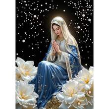 1 قطعة طقم رسم الألماس 5D DIY، المقاس 30x40 سم، يتميز بزهرة الزنبق والقديس المصلي، لوحة زخرفية إبداعية، فسيفساء اللؤلؤ اليدوية، مناسبة لديكور المنزل، هواة DIY، وهدية للأصدقاء والمناسبات، بدون إطار - مشاهدة 10