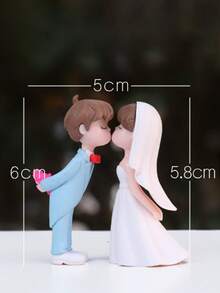 Charming Resin Couple Sculpture - Romantic Bride And Groom Miniature Decor, Elegant And Cute Cake Topper, Suitable For Home, Living Room, Bedroom, Office Desk, Shelf Or Garden Display, Perfect For Engagement, Anniversary, Wedding Party Decoration And Souvenir Gift, Indoor Decor | Elegant Design | Fine Craftsmanship, Ideal For Wedding Decoration, Valentine's Day Celebration - Nhiều màu - Xem 14