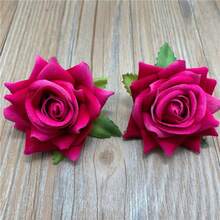 2pcs Rose Flower Hair Clips, Suitable For Daily Wear - Hot Pink - View 3