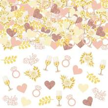 300 Pcs Bridal Shower Confetti Champagne Gold Bachelorette Table Ster Double-Sided Rose Diamond Ring Champagne Bride To Be Glitter Confetti For Engagement Bachelorette Wedding Party Decor - Cô dâu tương lai - Xem 1