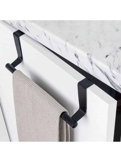 1pc Large + Small Kitchen Sink Towel Rack Set, Black/Silver/White Hanging Towel Holder, Fit For Cabinet Door, Drawer, Multi-Purpose Towel Rack