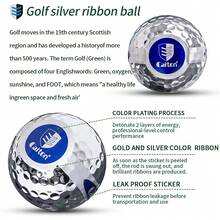 Caiton Keton 12pcs Golf Ribbon Balls | Ribbon Explosion Effect, Electroplated Anti-Fading | Premium Silver Design, Fun Golf Prank Balls | Perfect Golf Accessories, Suitable For Parties, Prank Gifts And Holiday Surprises - Silver - View 4