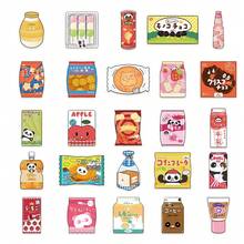 50 piezas Pegatinas creativas para snacks y tiendas de conveniencia, resistentes al agua, lindas y divertidas, adecuadas para cuadernos, diarios, botellas de agua, computadoras, teléfonos, tabletas, guitarras, patinetas, refrigeradores, escritorios, aulas, decoraciones, regalos para cumpleaños, vacaciones, etc. - 50 piezas/juego - Ver 7