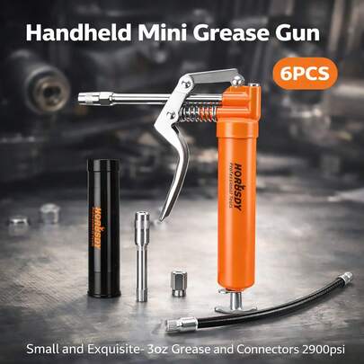 Aimall 6PC Butter Gun Dynamic Single Pressure Double Pressure Bar Excavator Heavy-Duty Butter Gun High-Pressure Self-Priming Butter Machine Grabbing 920g