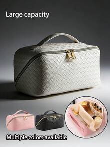 大容量防水化妆包，便携式旅行化妆品收纳包，带提手和隔层，适用于存放化妆品、洗漱用品、护肤品、个人护理用品，返校必备，假期收纳，节日礼物 - 彩色 - 查看 14