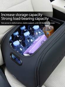 Caja de almacenamiento multifuncional para el coche, una caja de almacenamiento elegante y espaciosa para el asiento del pasajero, un organizador de maletero versátil, una solución de almacenamiento fácil de limpiar para el interior del coche, caja de almacenamiento multiusos para el coche - Adecuada para sedanes/SUV/MPV debajo del asiento del pasajero y en el maletero - Multicolor - Ver 5