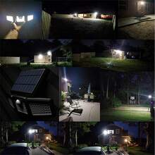 Solar Powered Outdoor Lights With Motion Sensor, 3 Head Security Lights, Solar Powered, 74/100 LED/Mini Floodlight With Motion Activated Spotlight, Suitable For Garage, Patio Entrance, Porch, IP65 Waterproof, Garden Home Decor - Solar Wall Lamp - View 5