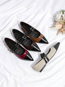 Women's Flat Shoes, Minimalist Versatile Casual Comfortable Shoes For Party - Brown - View 1
