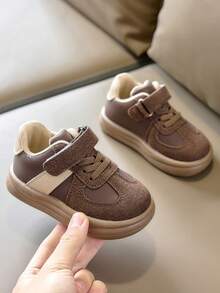 1双矫形鞋，魔术贴运动鞋，防滑耐磨轻便，男女童幼儿园幼儿鞋，婴儿春秋季休闲运动鞋 - 棕色 - 查看 4