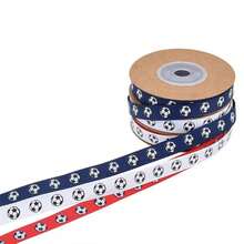1 Roll 10 Yards Energetic Boy Football Ribbon, Streamer, Graduation Gift Tie, Gift Wrapping Curling Ribbon. A Great Helper For Graduation Season Gifts - View 7