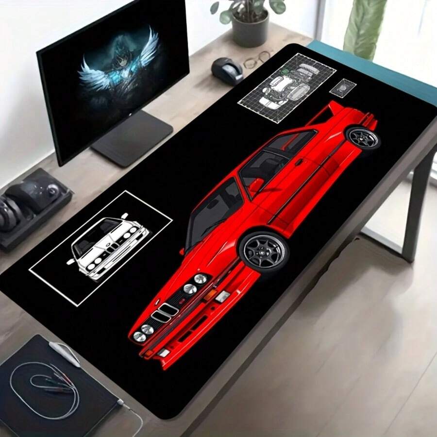 1 Tấm lót chuột chơi game cỡ lớn với thiết kế nghệ thuật kiểu xe cơ khí màu đỏ, có đế cao su chống trượt và có thể giặt được. Tấm lót bàn cỡ lớn này rất phù hợp để trang trí văn phòng, máy tính và bàn làm việc, là món quà tuyệt vời dành cho game thủ. - Phong cách cơ khí - Xem 1