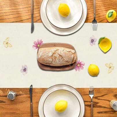 5/7pcs Set (Table Runner 33*183cm + Placemats 30*45cm), 4 Seasons Table Runner And Placemats, Washable For Kitchen, Dining Table, Hotel, Holiday Party, Suitable For Home, Outdoor, Holiday, Party Table Decor, Tablecloth, Chinese Style Tablecloth, Plates, Food Tour, Serving Tray, Travel Set, Table Brush, Coaster, Tray Mat, Travel, Coasters, Kitchen Accessories