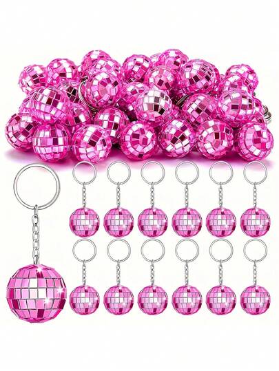 6pcs/3pcs Pink Disco Ball Keychains - Small Mirror Balls With Metal Rings, Suitable For 70s And 80s Party Favors, Fit For Wedding, Birthday, Valentine's Day - Photo Props And Gift Decor, Bachelorette Party Favors, Wedding Birthday Gifts, Party Supplies, Disco Retro Party Decorations, Best Christmas Choice. Vibrant Keychains