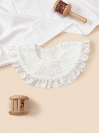 1pc High Quality Princess Lace Flower Baby Bib, Floral Edging Drool Bibs For Infants, Vintage Style Drool Bibs Suitable For Girls Daily Outings And Gifts