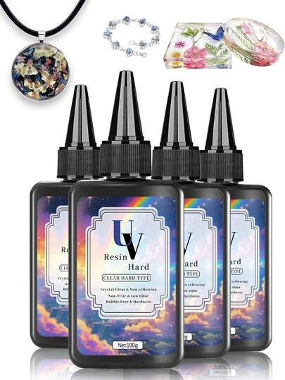 100ml/200ml/300ml/400ml/500ml Transparent UV Resin, For Crafts & Jewelry Making DIY Kits