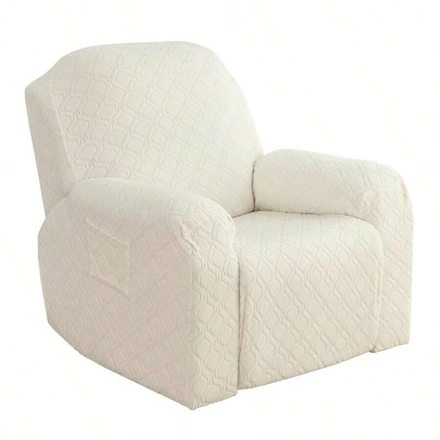 sofás y sofásFunda elástica para sillón reclinable de 4 piezas funda protectora de sofá reclinable de 1 plaza funda protectora de muebles suave con parte inferior elástica/bolsillo lateral crema F - F crema - Ver 1