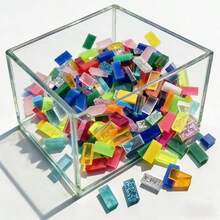 100pcs/Set High Quality Mixed Color PVC Sheets, DIY Mixed Color Rectangular Craft Supplies, Colorful Acrylic Candle Holders & Home Decor, Mosaic Tile Kit, Creative DIY Materials, Limited Time Offer, DIY Craft Supplies - 100 Pieces Of Long Strip - View 7