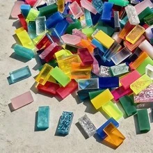 100pcs/Set High Quality Mixed Color PVC Sheets, DIY Mixed Color Rectangular Craft Supplies, Colorful Acrylic Candle Holders & Home Decor, Mosaic Tile Kit, Creative DIY Materials, Limited Time Offer, DIY Craft Supplies - 100 Pieces Of Long Strip - View 12