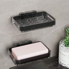 Giá đựng xà phòng treo tường có khay thoát nước, kệ đựng xà phòng phòng tắm, không cần khoan. - Trắng - Xem 3