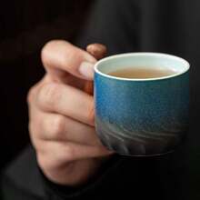 1个2.03盎司陶瓷复古小咖啡杯，办公水杯，木柄茶杯，手工茶/咖啡杯，生日礼物 - 彩色 - 查看 6