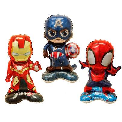 Marvel 3 globos de aluminio con figuras de superhéroes, decoraciones para fiestas de cumpleaños de niños