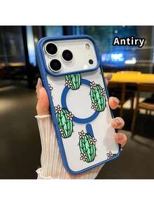 Funda protectora para iPhone 17 Pro Max, compatible con Air 16, 16E, 15 Plus, 14, 13, 12, 11, XS Max y XR. Esta funda de teléfono delgada con flores de cactus de colores es compatible con MagSafe y es una gran idea de regalo para la funda del Cactu. - Verde - Ver 6