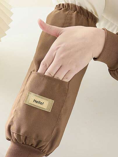 1 Pair New Canvas Sleeve Cuffs With Pocket, Catering/Cooking/Cleaning/Gardening/Painting/Office Use Unisex Arm Sleeves