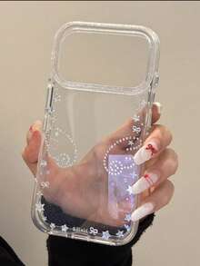 优雅简约星形、蝴蝶结和翅膀设计手机壳，适用于 17 Pro Max、15（新款）、14（优雅款）、16（时尚款）、13、15 Pro，防摔 - 無色 - 查看 3