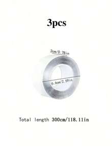 1/2/3/4片装纳米双面胶带，高粘度无痕胶带，加厚透明亚克力纳米胶带 - 可重复使用、无痕、可水洗 - 适用于家庭、办公室和汽车用途，强力胶带 - 白色 - 查看 11