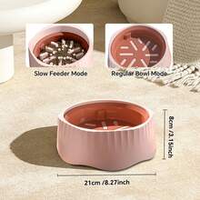 2-In-1 Convertible Slow Feeder & Regular Pet Bowl For Cats & Small Dogs, Non-Slip Interactive Puzzle Food Dish With Dual Modes. - One Size - View 15