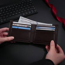 Short Striped Men's Wallet, PU Wallet, Coin Purse, Wallet, Zipper Wallet, In Stock - Multicolor - View 4