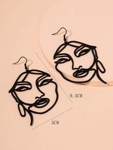 1对女士夸张镂空水滴耳环，长款耳环首饰 - 大款人臉耳墜 - 查看 5