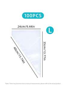 100pcs PE Pastry Bag, Simple Clear Multi-purpose Piping Bag For Baking - Clear - View 8
