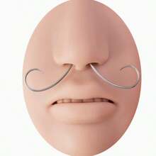 1件 16G 316L 医用钢胡须鼻中隔环穿刺饰品 - 彩色 - 查看 7