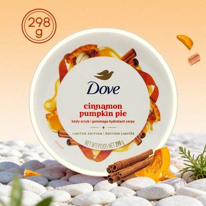 Dove 滋养柔滑肌肤，多芬身体磨砂膏 1 罐 298 克，肉桂南瓜暖香，温和清洁并滋润肌肤，适合全身护理