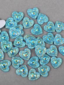 50pcs/Pack, 14mm Large Heart-Shaped Resin Rhinestones, Peacock Eye Colorful AB Resin Rhinestones, Flat Bottom Rhinestones For DIY Decoration - 14mm 50pcs - View 5