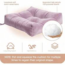 Rocking Chair Cushion Indoor Large Chair Pads Set With Ties Extra Lumbar Pillow Premium Dutch Velvet High Resilience Filler Non-Slip Bottom, Pink - Pink - View 4
