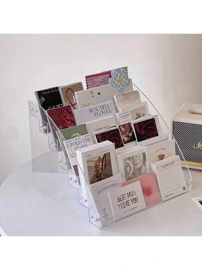 1个透明展示架，多层毛绒娃娃收纳盒，亚克力透明置物架，手办和钥匙扣展示架，收藏娃娃和人偶收纳架，家具收纳助手