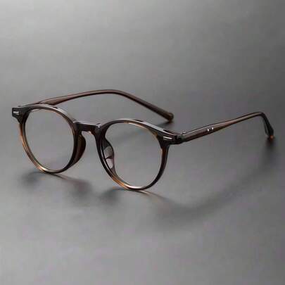 高端品牌经典手工圆形醋酸纤维光学眼镜，男士复古眼镜框，男士配饰，透明眼镜配件