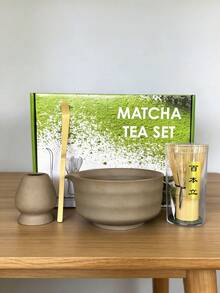 1件/2件/4件套日式窑烧渐变粉色抹茶碗、抹茶筅、抹茶勺、抹茶刷茶具套装 - 彩色 - 查看 5