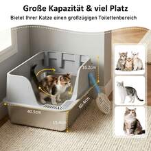 DEVOKO Stainless Steel Cat Litter Box XXL, Stainless Steel Cat Litter Box, High-Walled, Large, Leak-Proof, Free XXL Mat & Metal Scoop, Easy To Clean - XXL - View 8
