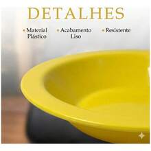 Set Of 10 Round Plastic Deep Plates For Meals - Yellow - View 2
