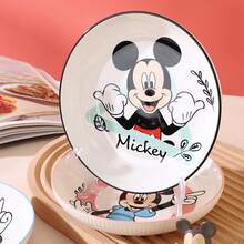 Disney Cartoon Ceramic Dinner Plate, 7.4 Inch High-Quality Tableware For Home Kitchen - Multicolor - View 4