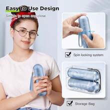 [2 Pack] Ml Travel Pill Organizer Portable Of Weekly Pill Box Large Aluminum Alloy Pill Case   7 Day Daily Medicine Organizer    Supplement - 冰藍色2包 - 查看 3