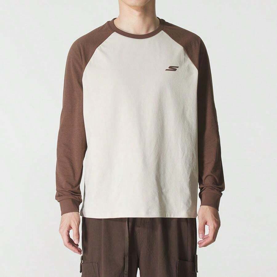 Skechers Long Sleeve Knit T-Shirt, Casual Daily & Travel Wear, Unisex - Brown - View 1