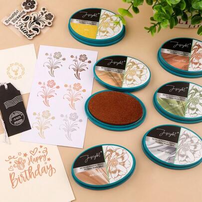 Metallic Color Printed Mat, Light Gold Glitter Ink, Suitable For Stamp Imprinting, Mixing And Hot Stamping Processes