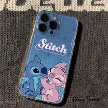 Miniso 迪士尼《星际宝贝》史迪奇和安琪儿情侣款手机壳，适用于iPhone 17/17 Pro/17 Pro Max/17 Air/16/15/14/13/12/11/X系列，iPhone 17 Pro Max手机壳，iPhone 17 Pro手机壳，iPhone 17手机壳，圣诞礼物，送给女朋友 - 無色 - 查看 4