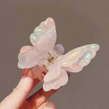 1pc/2pcs Cute Butterfly Retro Palace Style Party Luxury Acrylic Hair Claw, Elegant Elegant Dual-Layer Wings, Suitable For All Seasons - Multicolor - View 4