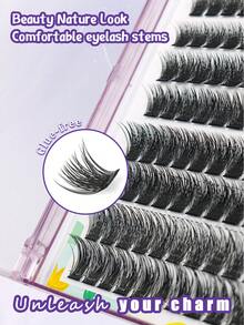 Self Adhesive Eyelashes Press On Lashes 10 Rows 120 Clusters Eyelashes,Full Curled Eyelashes,C Curl DIY False Eyelashes ,Natural Appearance , 8-16mm Wispy Individual Lashes Natural Look LashesMixed Lengths For Natural & Dramatic Looks, Reusable Individual Lashes For Beginners - C - 查看 6