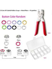 EDCUEBE7 50/200 nút bấm kèm kìm, bộ nút bấm vô hình liền mạch nhiều màu sắc và hộp đựng 10 ô, thích hợp cho đồ thủ công DIY, quần, yếm, mũ, giày dép, ô dù, may quần áo (nhiều màu nút bấm, không hộp) - Nhiều màu - Xem 23